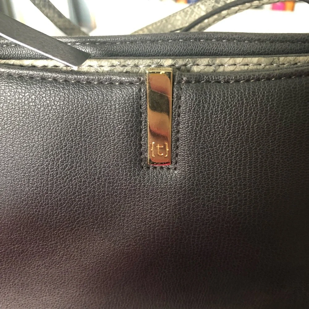 Tutilo NWT black veritas large snake embossed tech tote purse